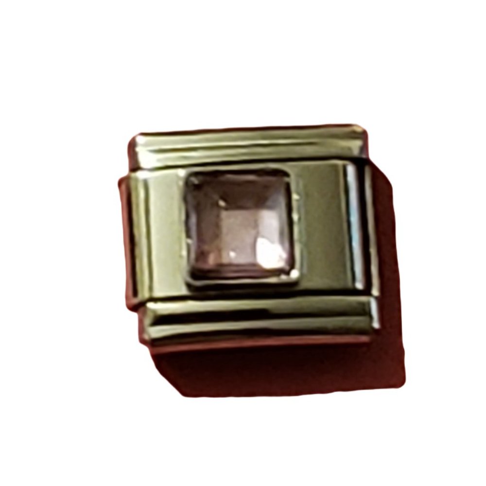October Square 9mm charm for Italian Charm Bracelet, Unisex